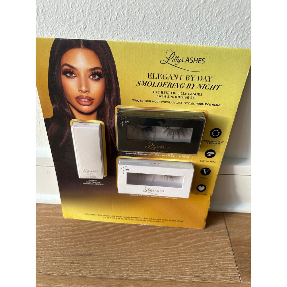 Lilly Lashes Lash & Adhesive Set Lash Adhesive Set NEW- Royalty & Miami Open Box